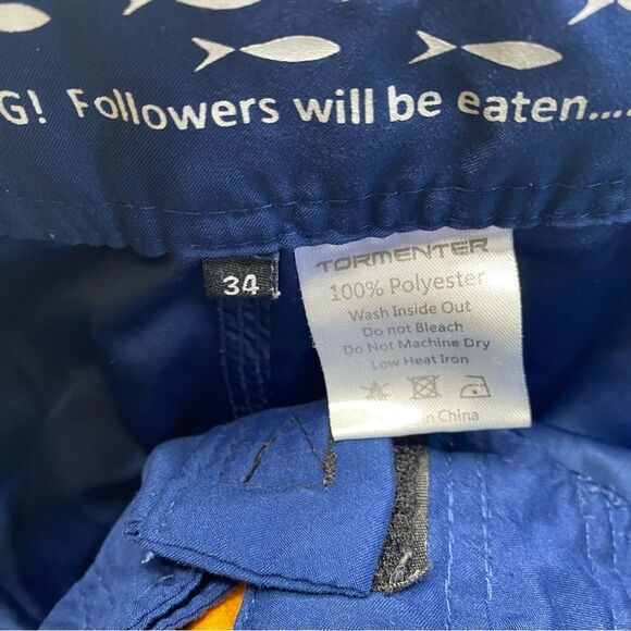 Tormenter Fish Skeleton Board Shorts Blue Men’s Sz 34 - Picture 13 of 14